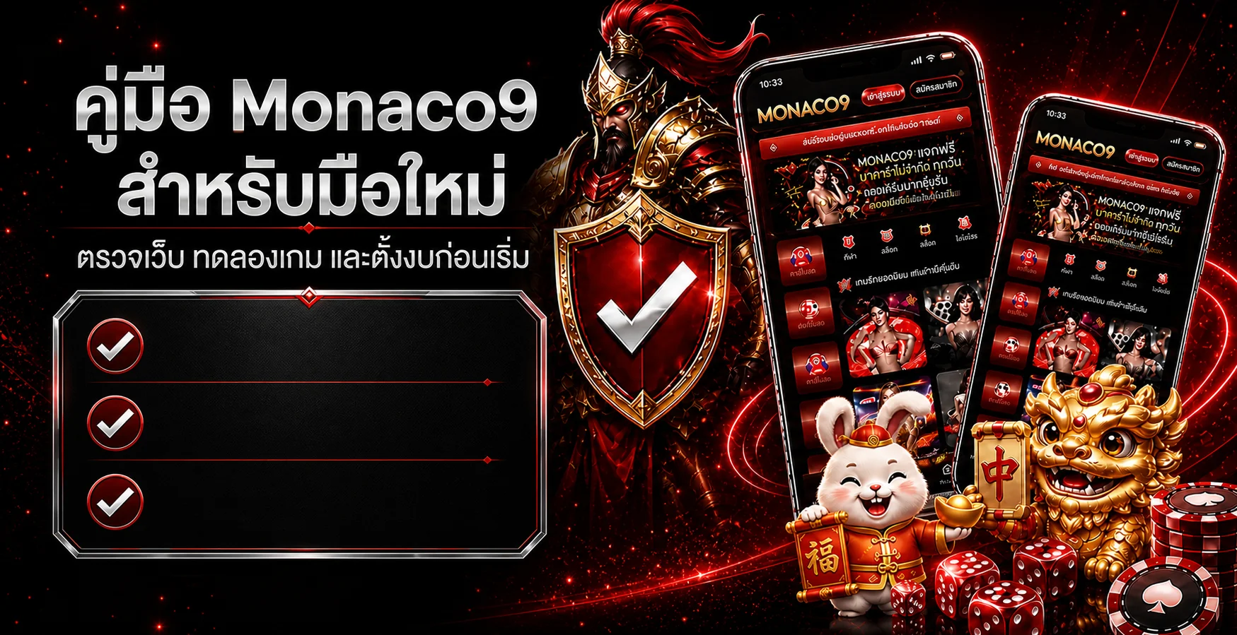 Monaco9 สำหรับมือใหม่ ตรวจเว็บ ทดลองเกม ตั้งงบ